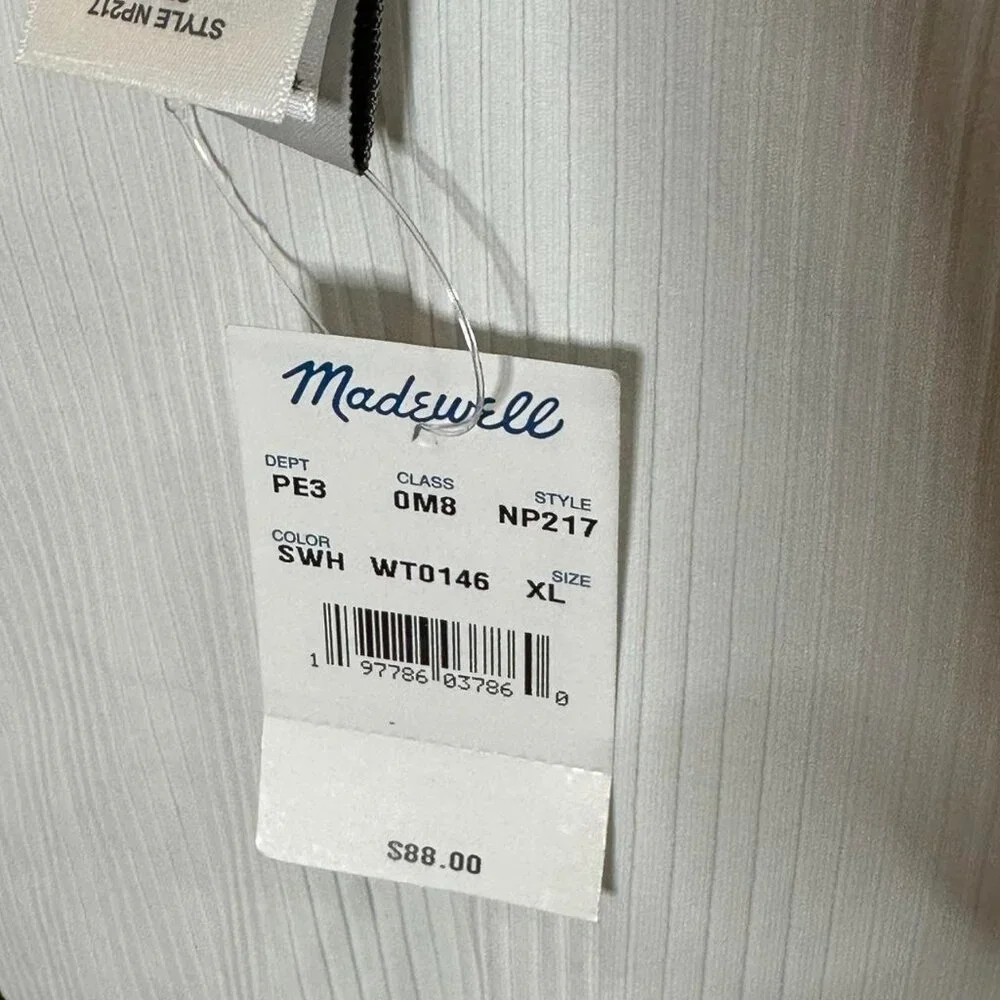 Madewell Rib Scorpion Fish Cross Front One Piece | XL | MSRP $88